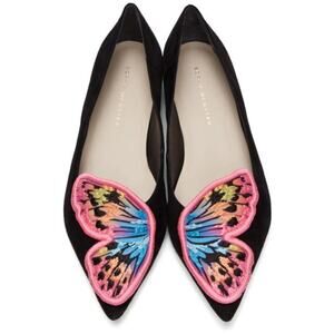 Sophia Webster Black Butterfly Flats